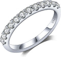 Moissanite Wedding Bands Sterling Silver Eternity Ring (Style YMCW)