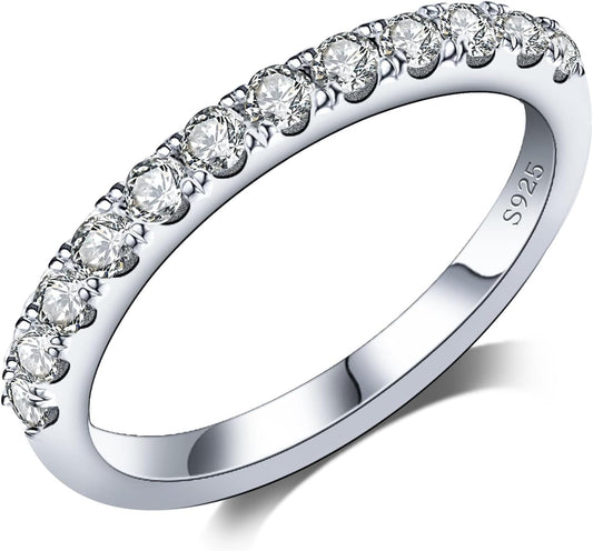Moissanite Wedding Bands in 925 Sterling Silver for Women