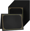 Certificate Holders Black 60 Pack - Gold Foil Border for 8.5x11