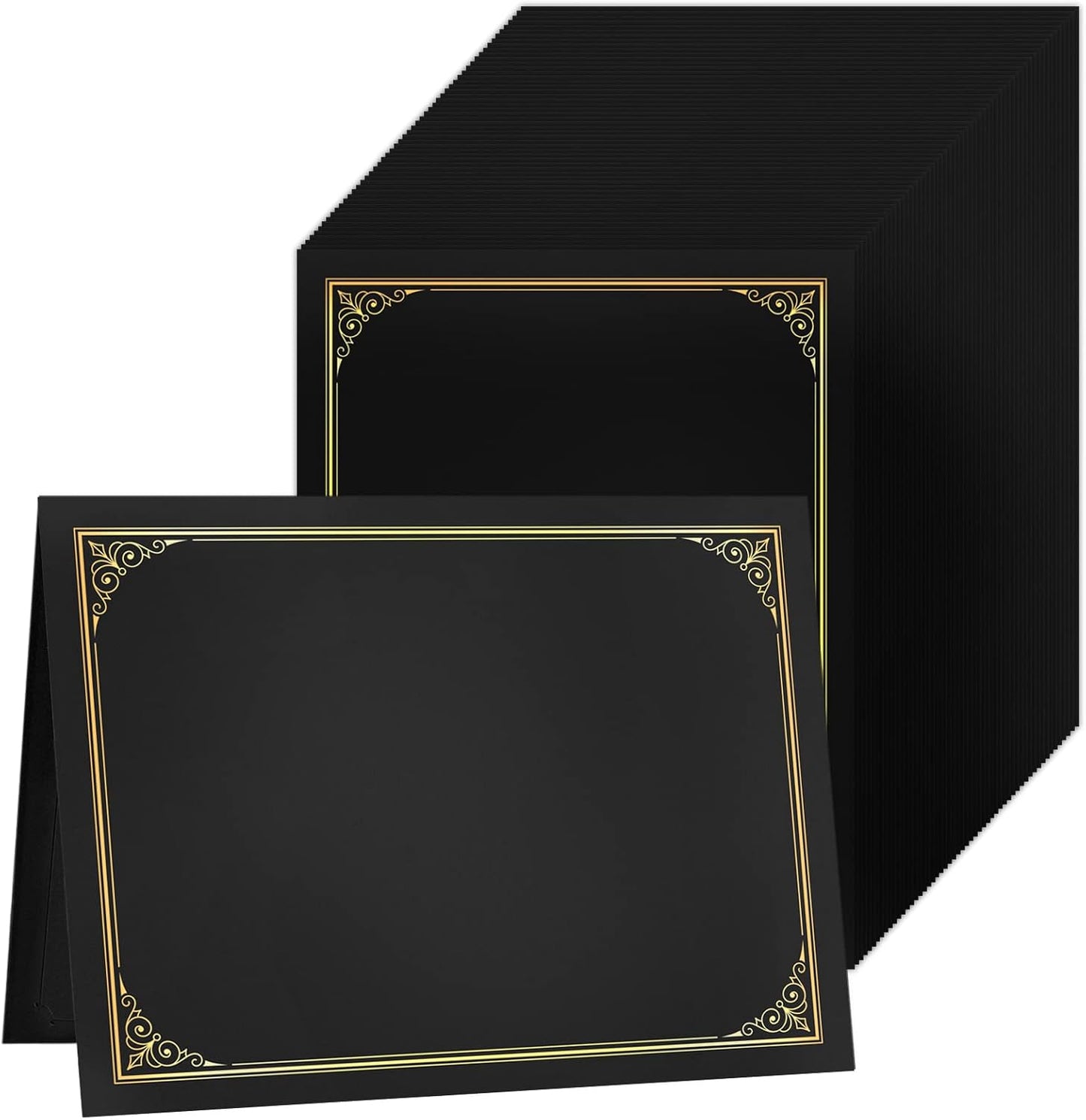 SUNEE Certificate Holders - Elegant Black Diploma Covers Set