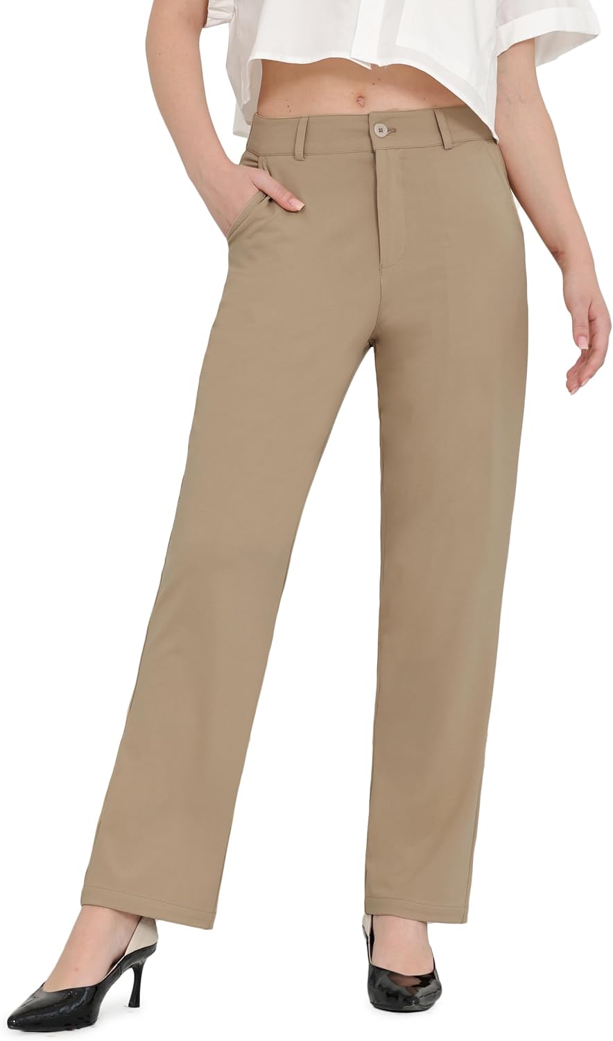 Bamans Dress Pants for Women - Tummy Control Office Trousers
