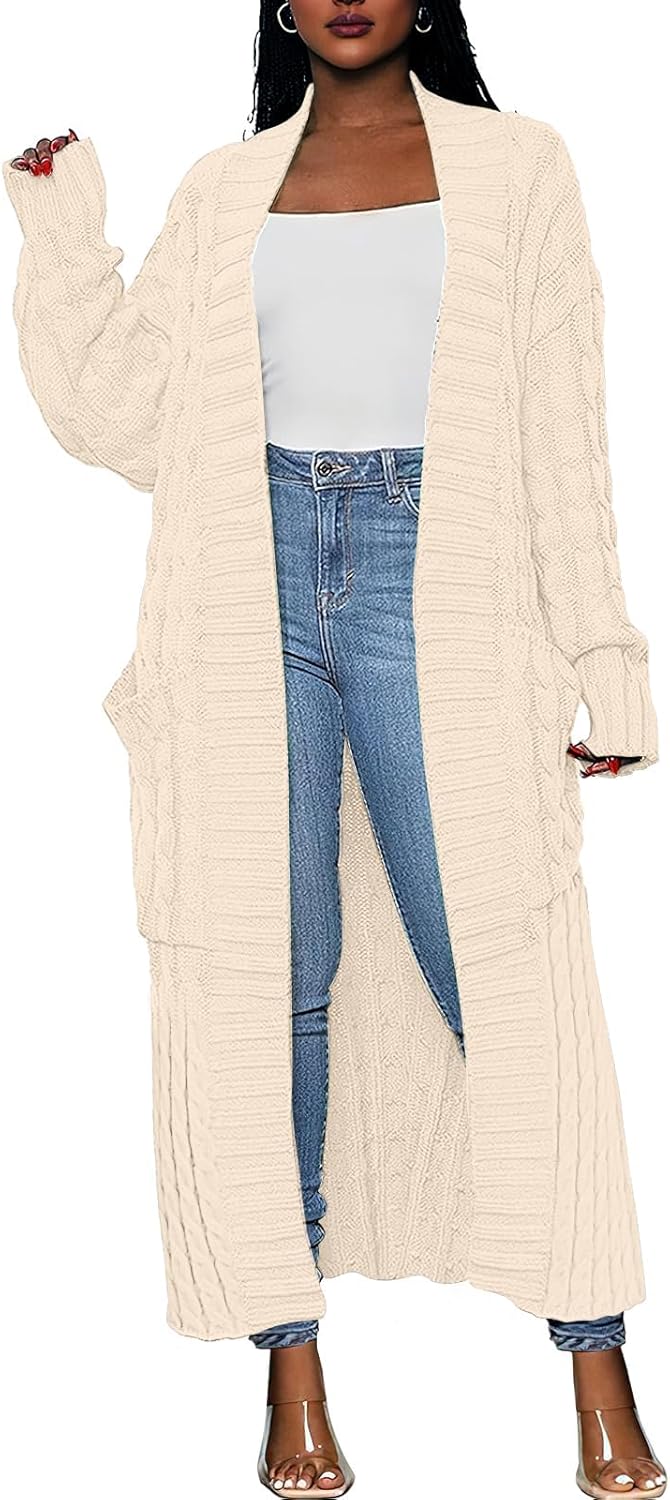 Caracilia Womens Long Cardigan Sweaters for Cozy Fall Style