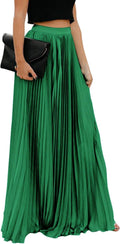 Women's High Waist Flowy Pleated Chiffon Maxi Skirt - Elegant Everyday