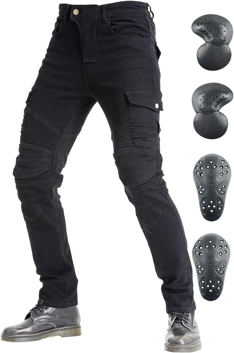 Versatile Durable Motorcycle Pants with Armor for Riding Safety