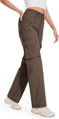 Cargo Hiking Pants Women High Waisted Water Resistant Stretch - Baggy