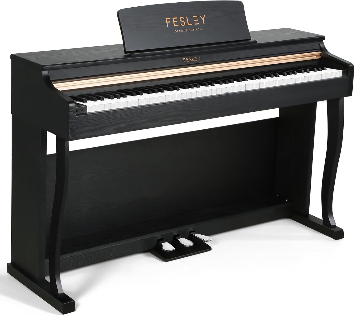 Fesley 88-Key Weighted Piano: Pro Hammer Action, Bluetooth MIDI, Black