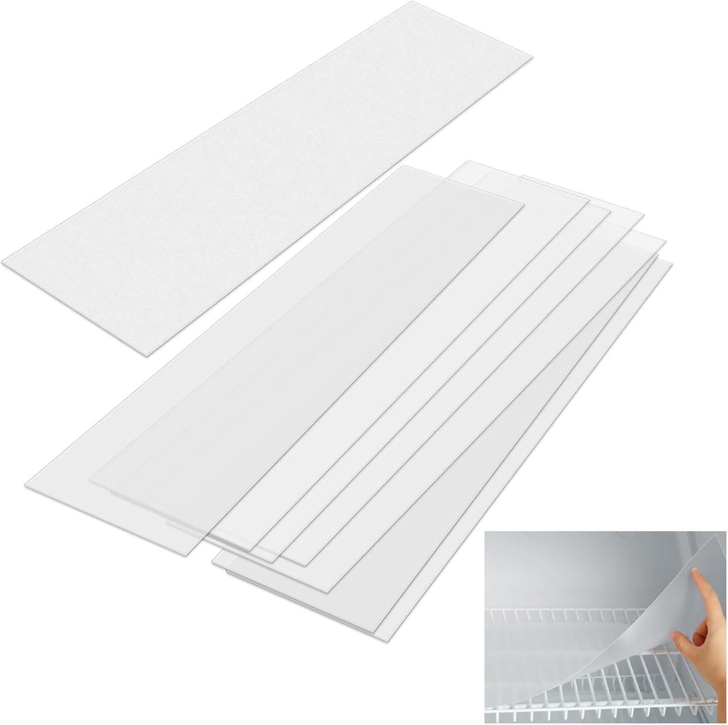 Barydat 8 Pcs Frosted Plastic Shelf Liner for Wire Shelves
