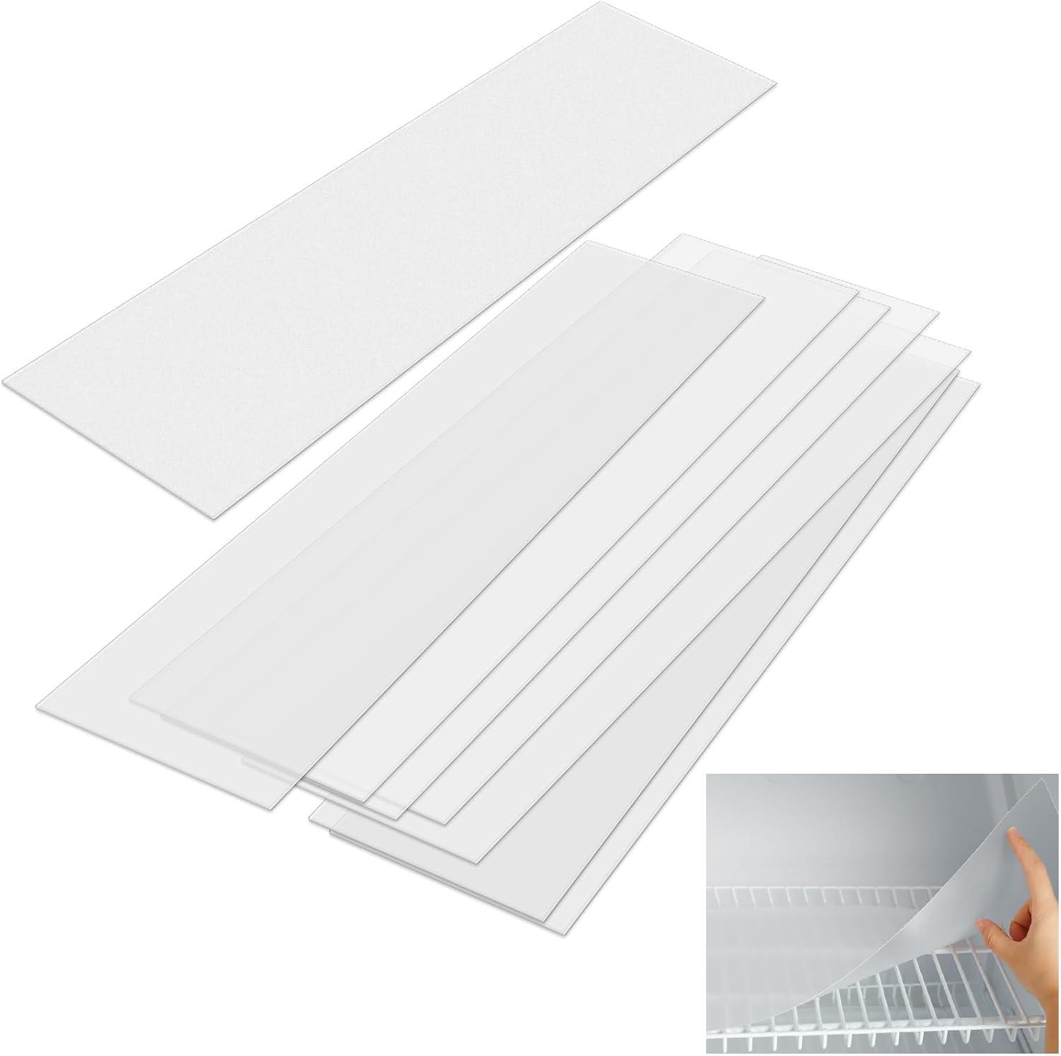 Barydat 8 Pcs Frosted Plastic Shelf Liner for Wire Shelves