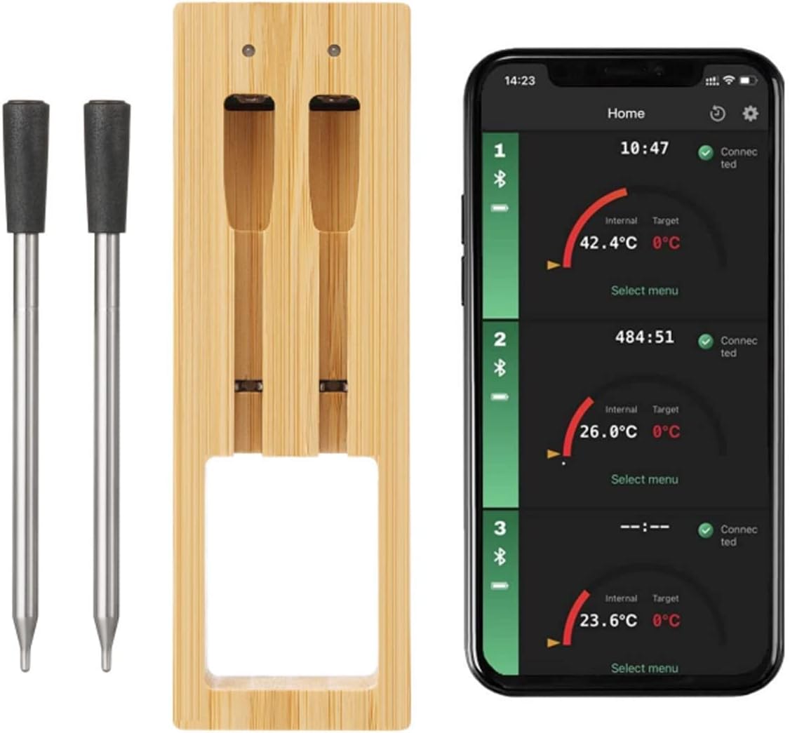 WEITASI Smart Meat Thermometer - Wireless Smart Alert, 300ft Range, IP67 Waterproof