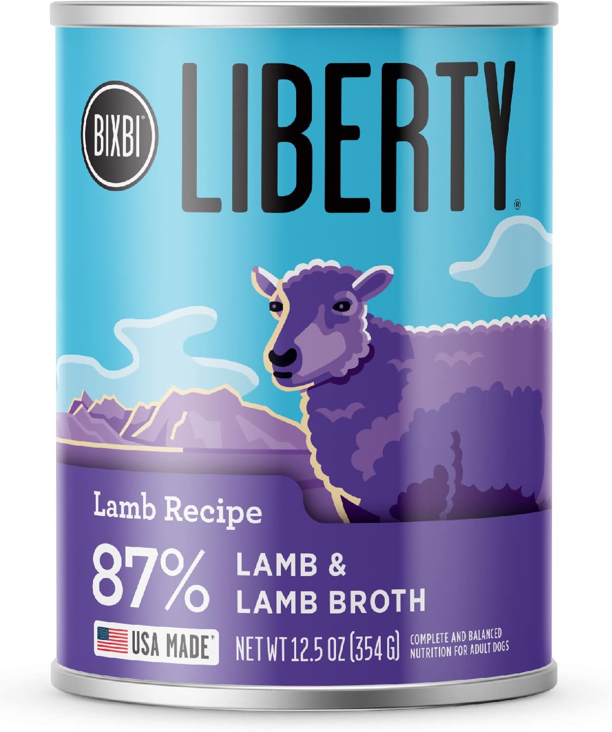 BIXBI Liberty Grain-Free Canned Wet Dog Food, Lamb Recipe