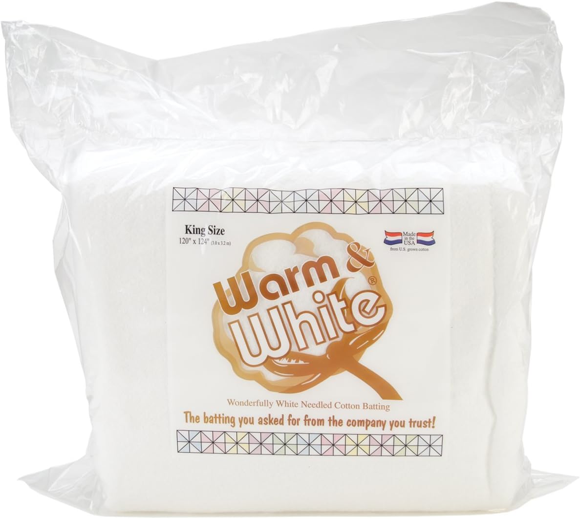 Warm & White Cotton Batting King Size for Quilting Projects