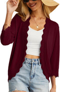 Women's 3/4 Sleeve Summer Cardigan Cropped Shrug - Lightweight