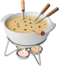 Cheese Fondue Party Set - Ceramic Fondue Pot for 2-4 People