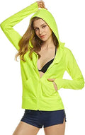TSLA Women's Zip Front Rash Guard Hoodie for Sun Safety and Comfort