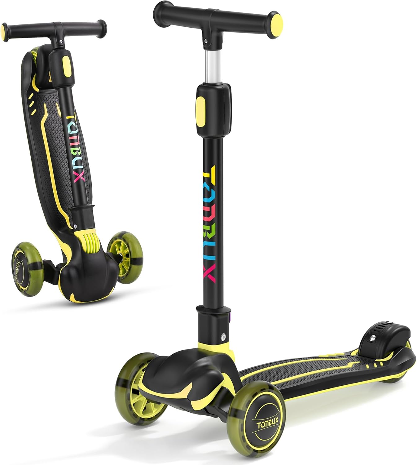 TONBUX Kids Scooter - Light Up 3 Wheel Kick Scooters for Kids