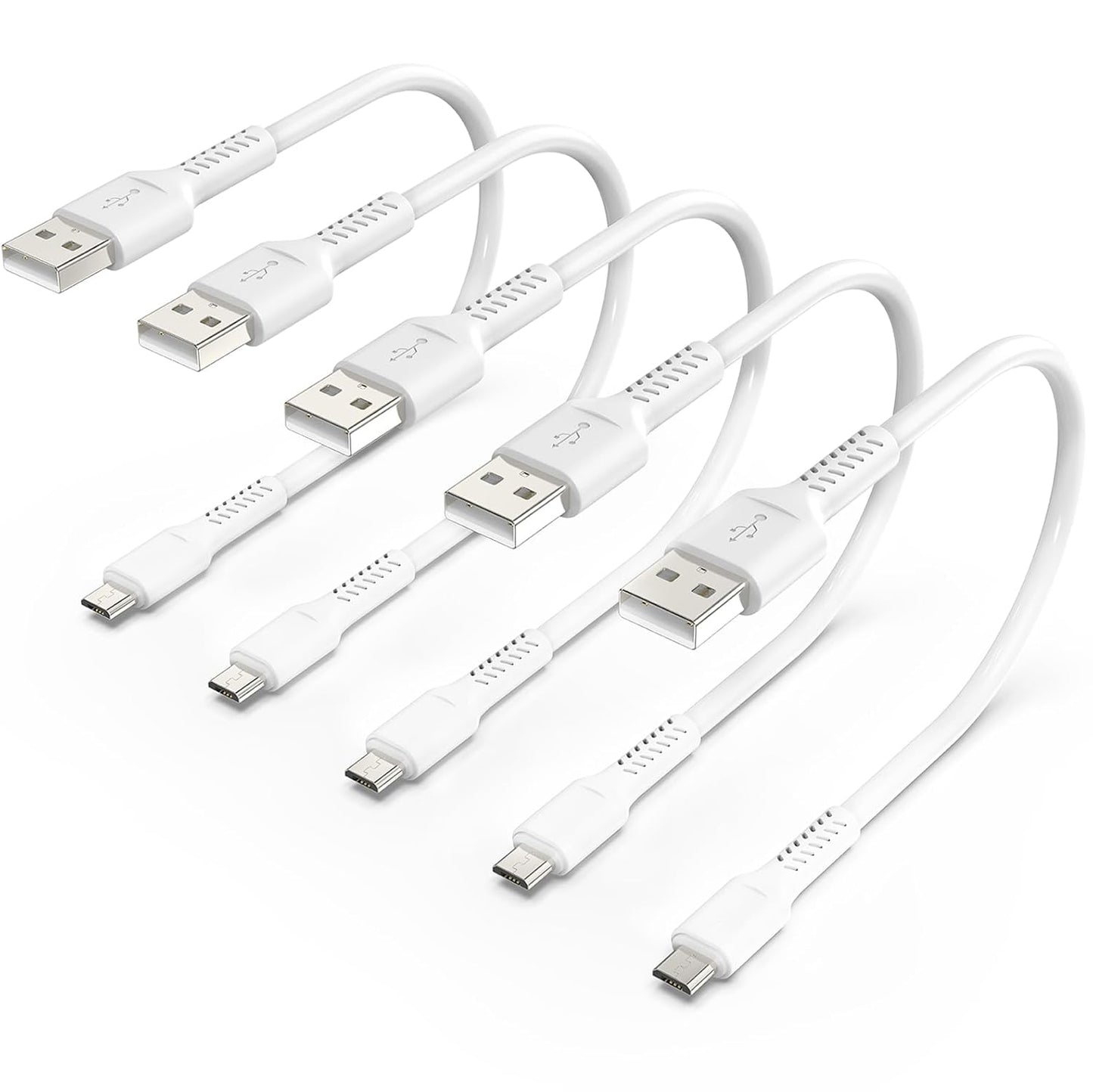 5 Pack 1ft Short Micro USB Cables for Quick Charging