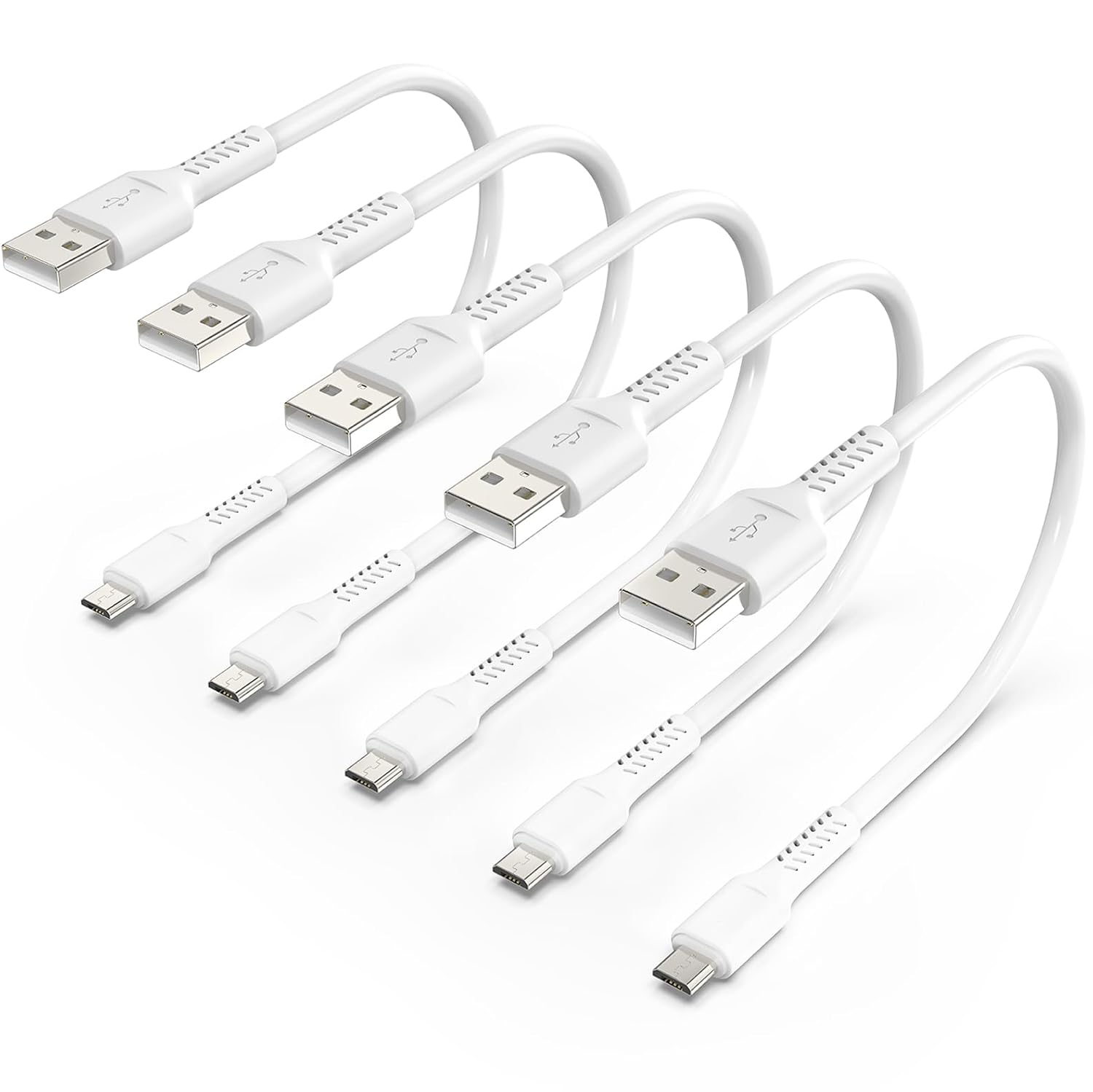 5 Pack 1ft Short Micro USB Cables for Quick Charging