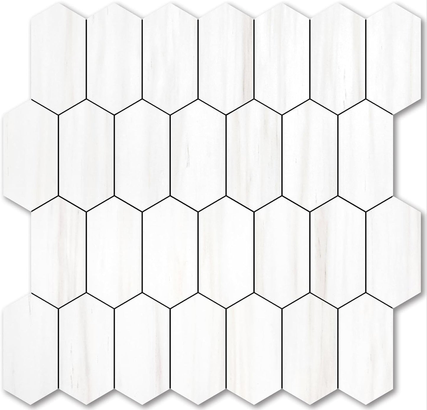 Vamos Tile Long Hexagon Peel and Stick Backsplash for Home
