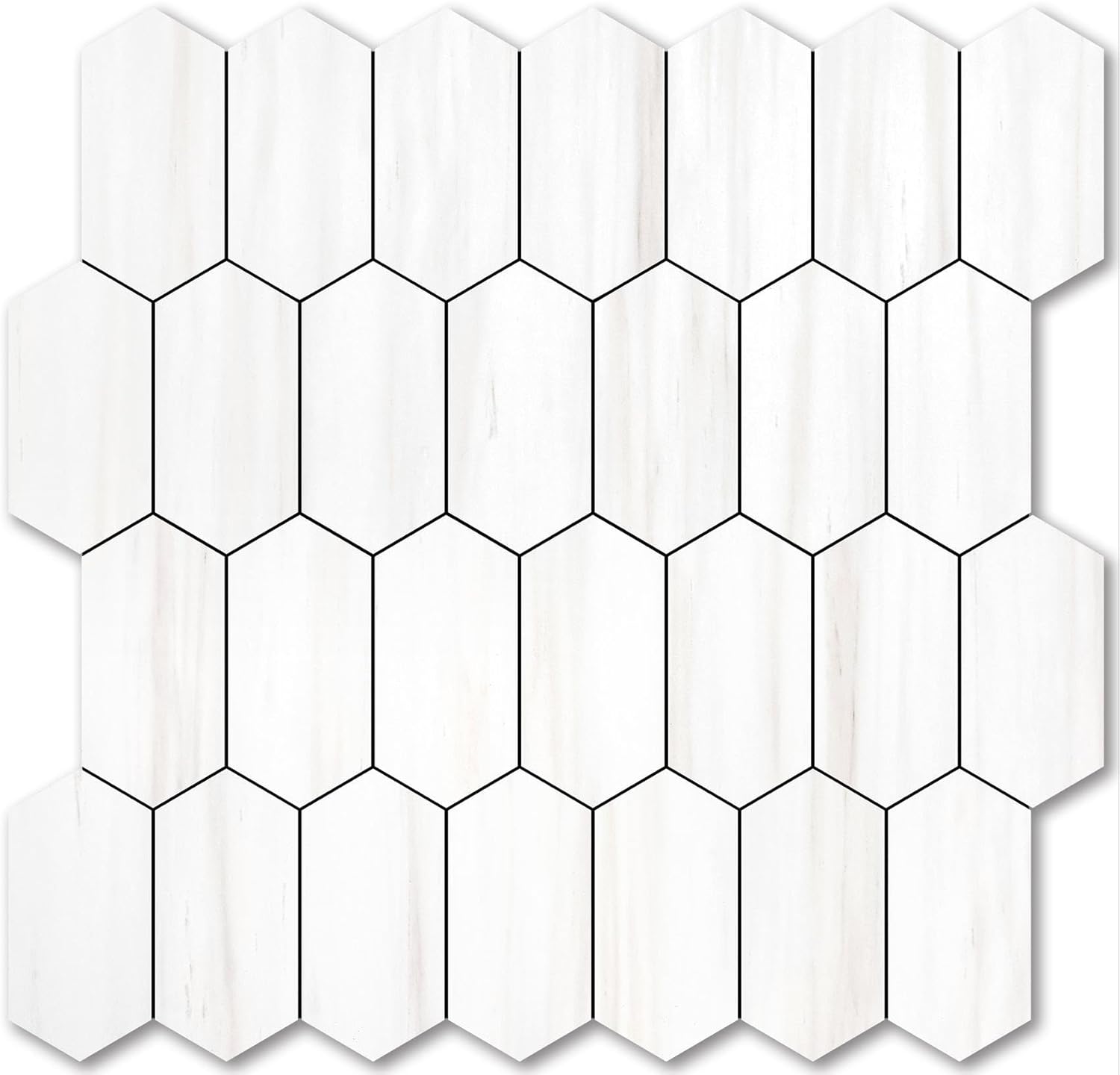 Vamos Tile Long Hexagon Peel and Stick Backsplash for Home