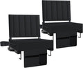 Stadium Seat for Bleachers with Back Support and Cushion (Black, 2pcs)