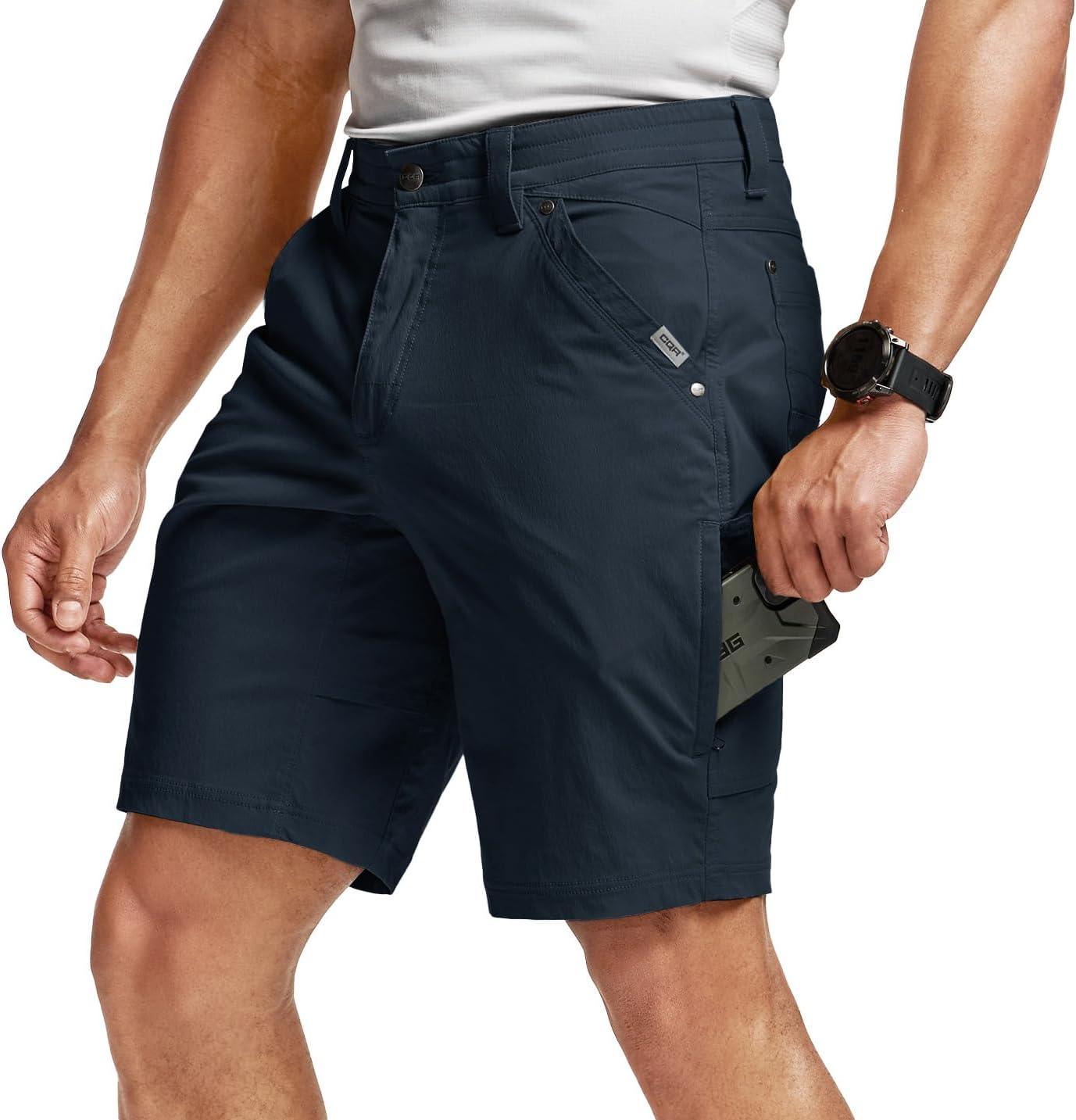 CQR Men's Stretch Utility Shorts for Hiking and Casual Wear