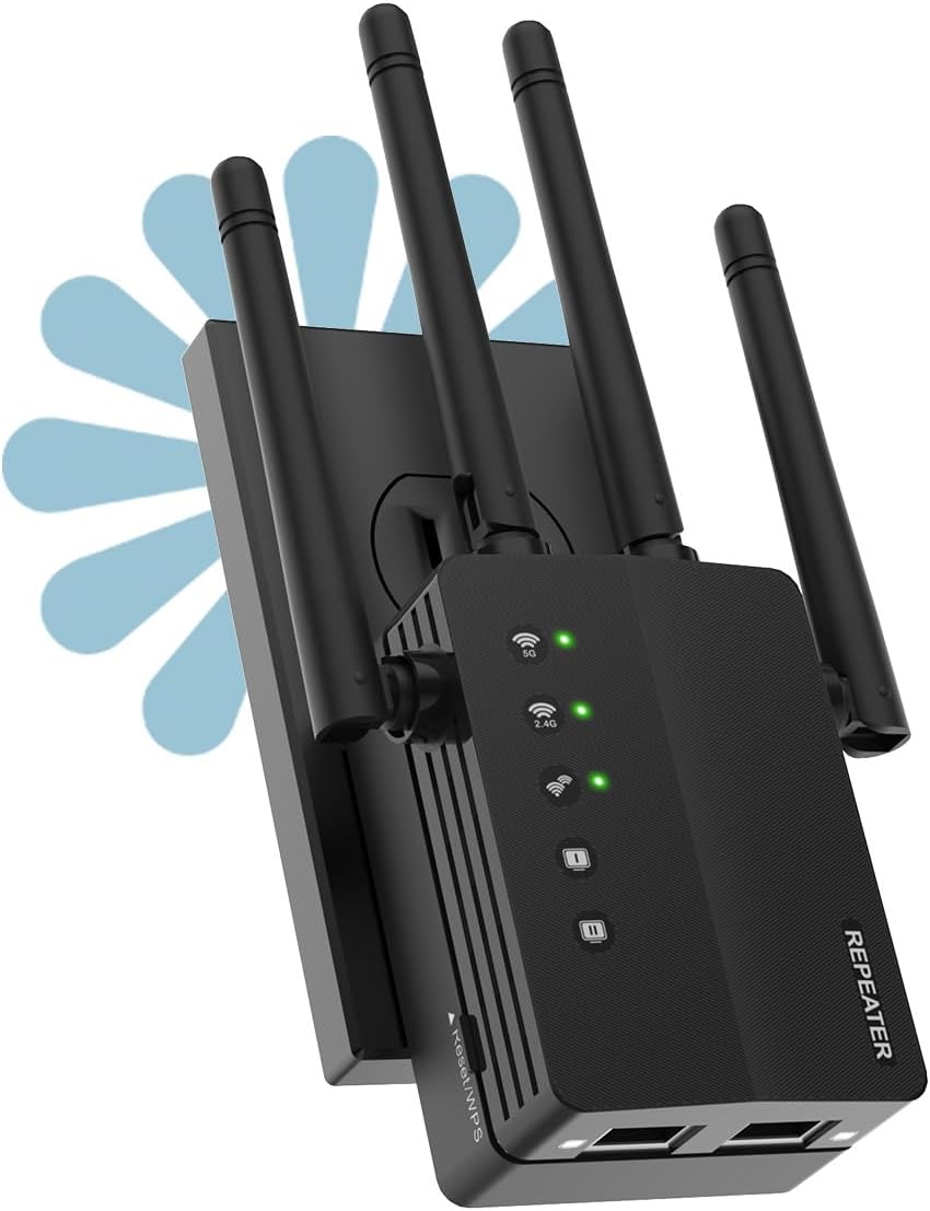 WiFi Booster 1200Mbps Extender for Home with 12880 Sq Ft Coverage