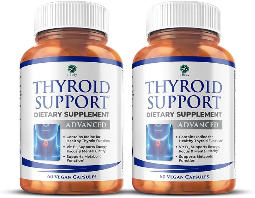 1 Body Thyroid Support Supplement with Iodine & B12