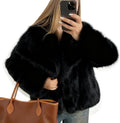 Women's Faux Fur Coat Fluffy Jacket - Shaggy Short Winter Coat
