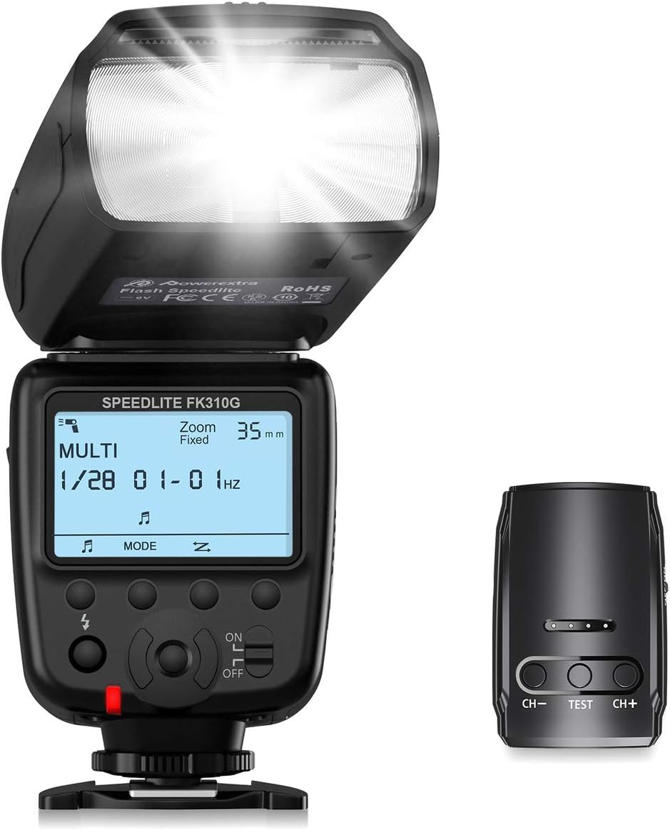 Powerextra LCD Display Flash Speedlite for DSLR Cameras