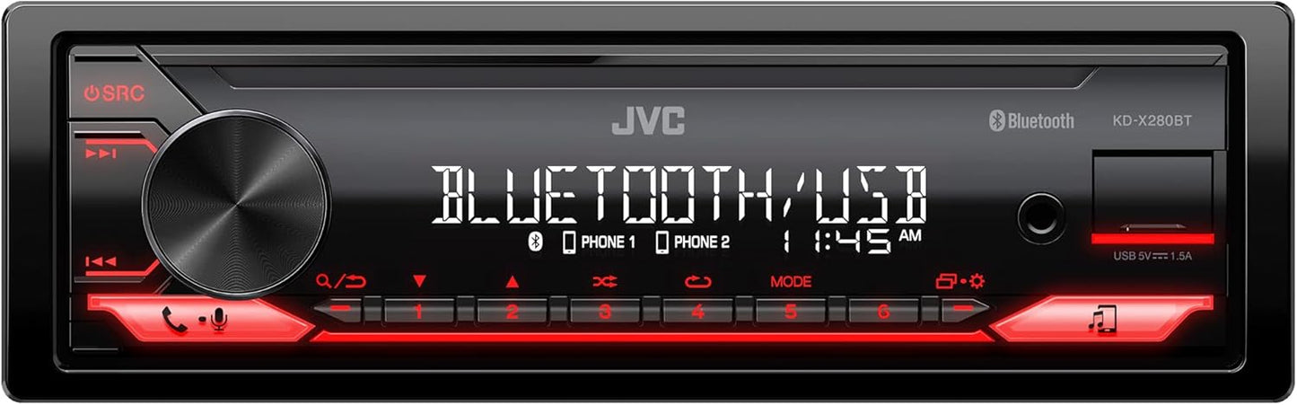 JVC KD-X280BT Bluetooth Car Stereo with USB Port 50W