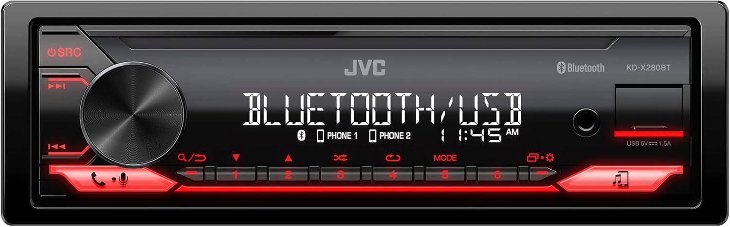 JVC KD-X280BT Bluetooth Car Stereo with USB Port 50W