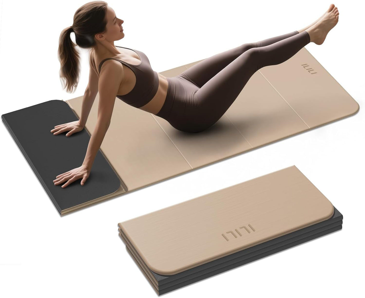 ILILI Foldable Yoga Mat - Extra Long, Soft, and Portable Design