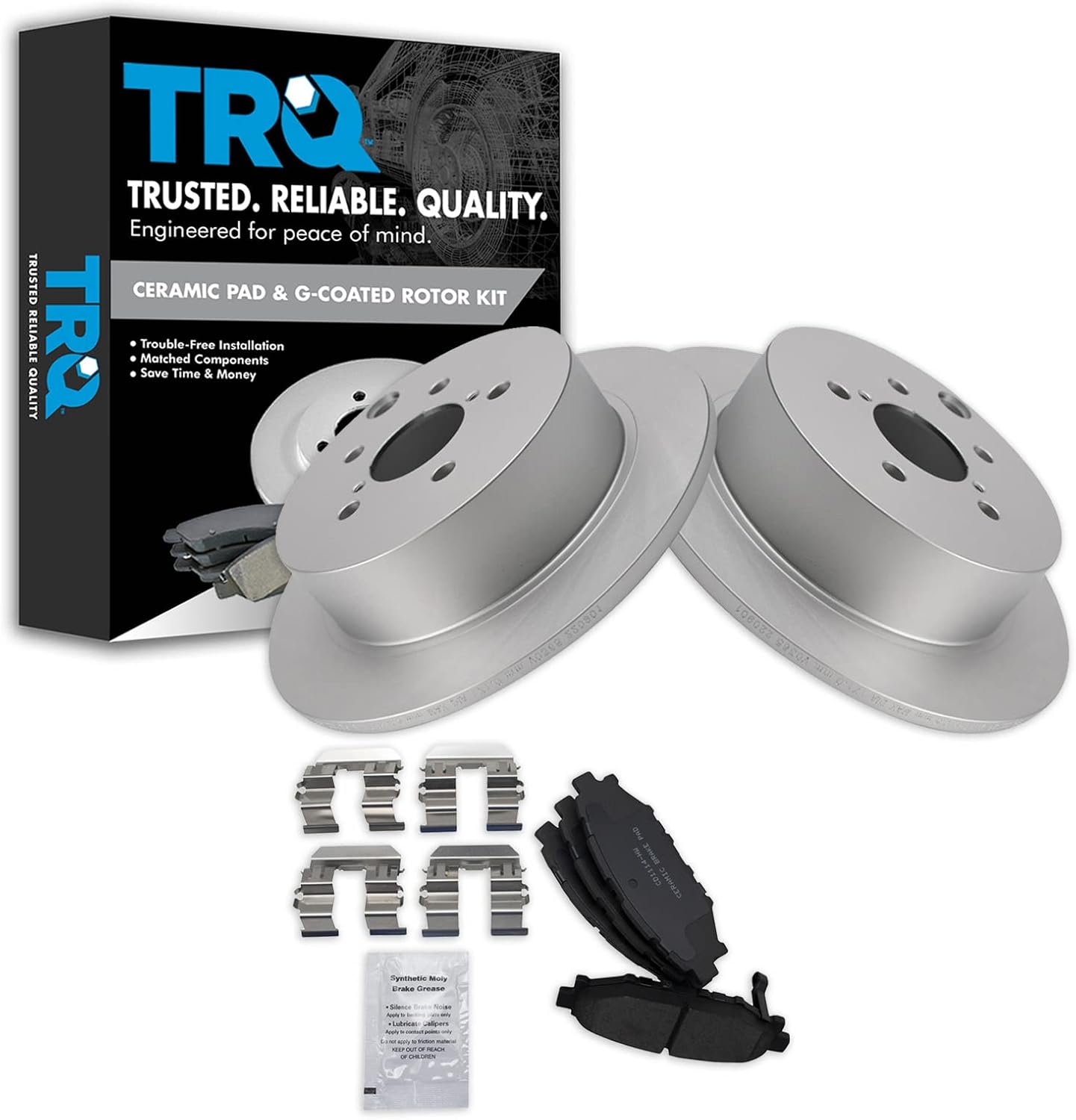 TRQ Rear Brake Pad & Rotor Kit for Subaru Crosstrek & Forester