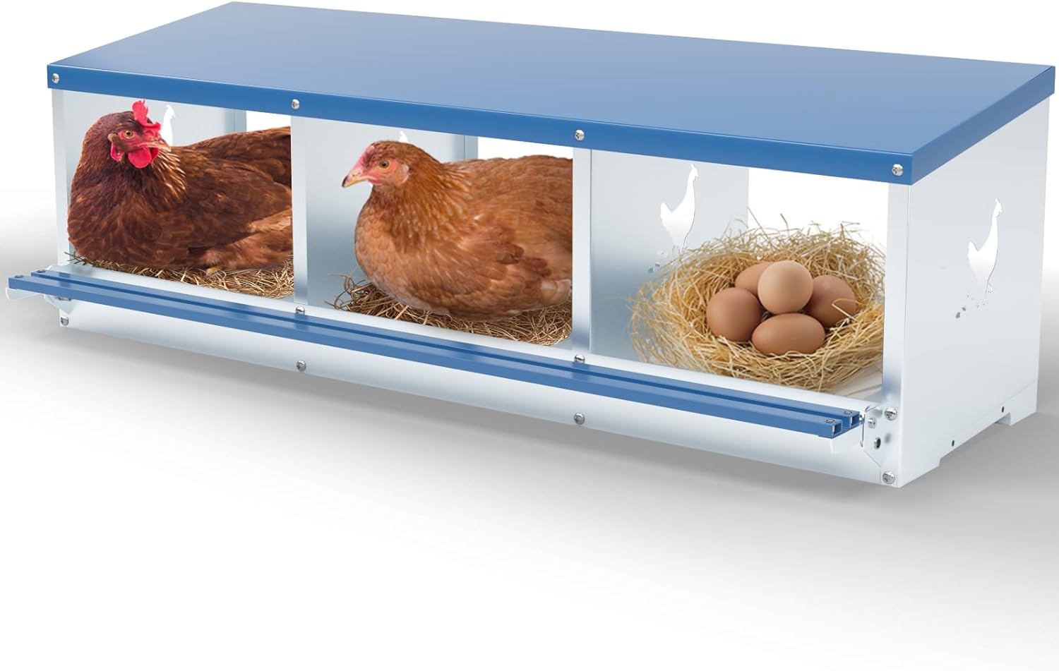Chicken Nesting Box for Laying Eggs - Durable Metal Design