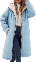 Yusongirl Womens Long Puffer Coat Sherpa Lined Parka - Warm