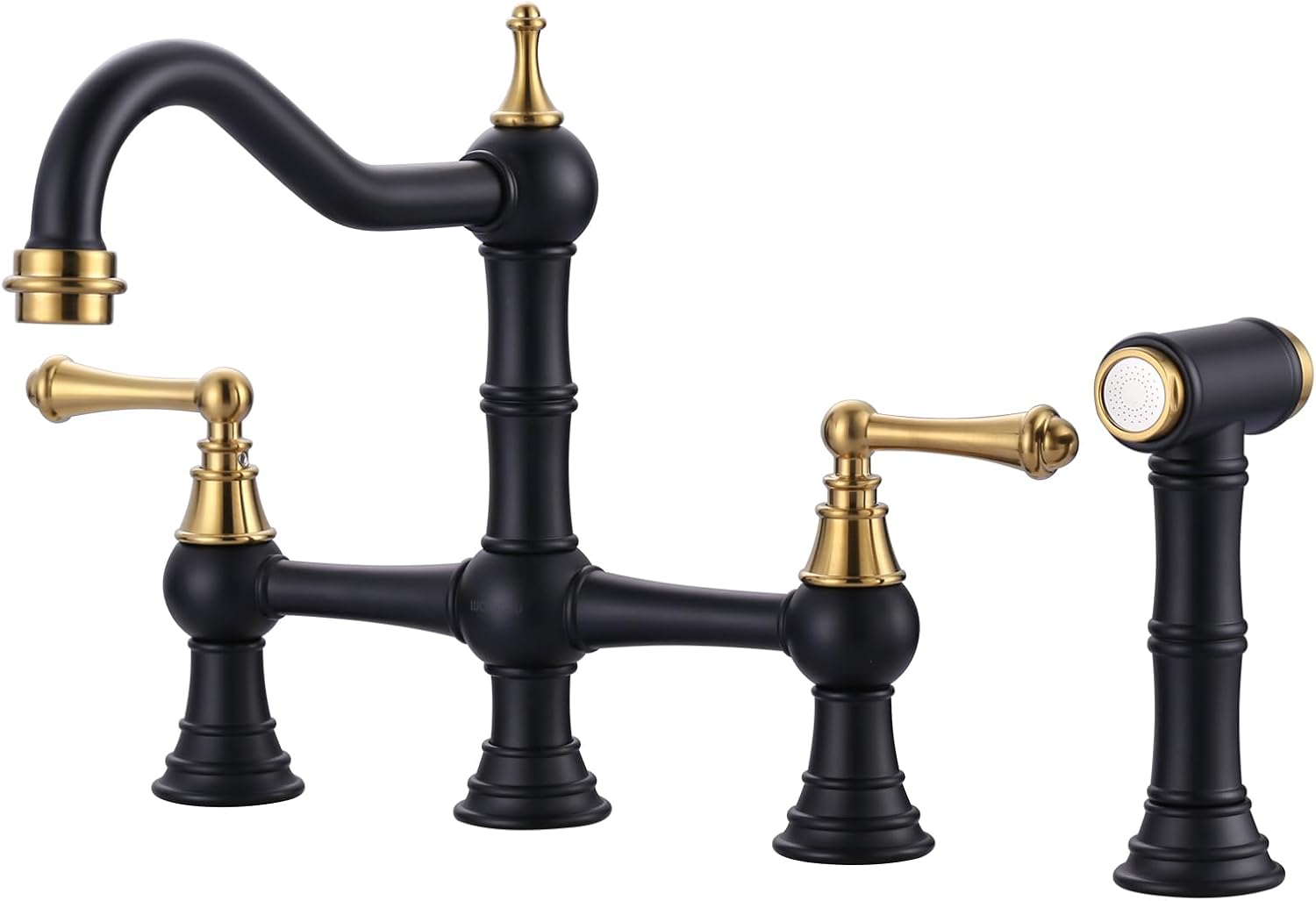 WOWOW Bridge Kitchen Faucet with Side Sprayer for Modern Homes