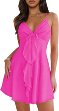 MIYIEONZ Women Sleeveless Sexy V Neck Summer Dress