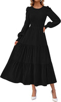 KIRUNDO Long Sleeve Maxi Wedding Guest Dress for Women 2025
