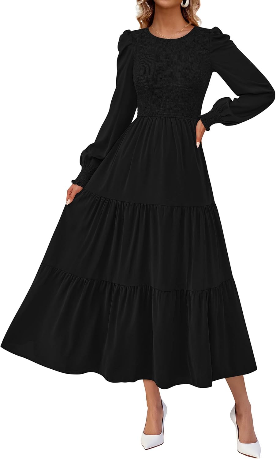 KIRUNDO Long Sleeve Maxi Wedding Guest Dress for Women 2025