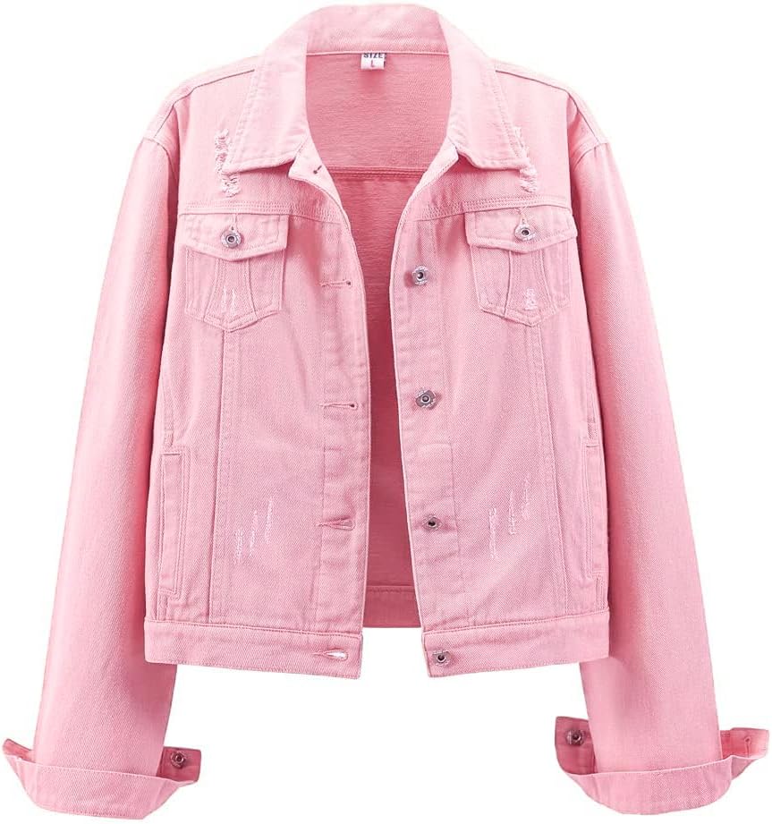 Kedera Womens Distressed Denim Jacket for Fashion Lovers