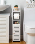 Toilet Paper Holder Stand Small Bathroom Storage Cabinet - Slim Fit