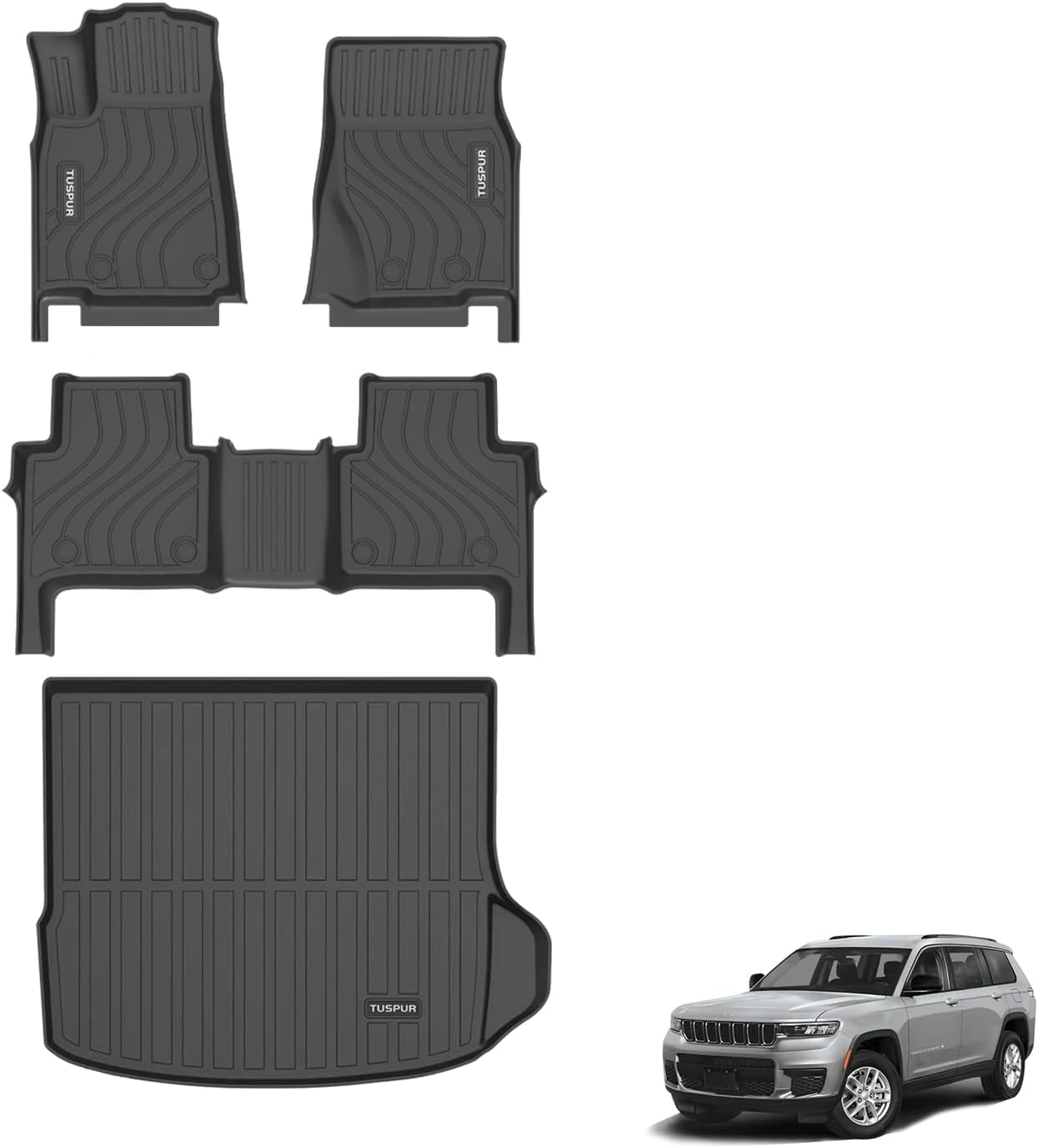 TUSPUR Jeep Grand Cherokee Floor Mats 2022-2025 for 5-Seats