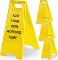 24 Inch Blank Floor Sign 4 Pack Yellow A-frame - Foldable Safety Signs