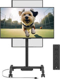 Mobile TV Stand with Power Outlet for 13-55 in TVs - Rolling Tilt Cart
