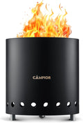 Wood Burning Fire Pit Stove with Black Exterior - Efficient Smokeless