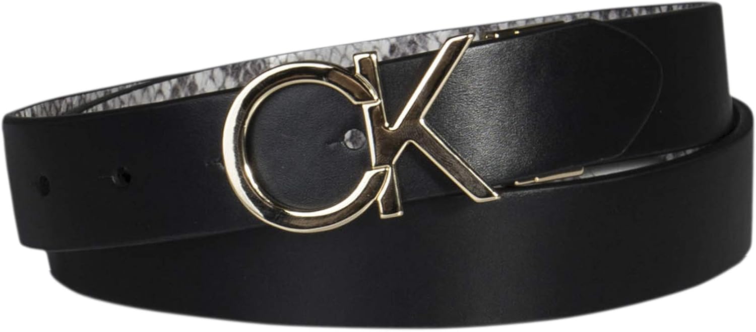 Calvin Klein Women's Reversible CK Monogram Dress Belt for Style