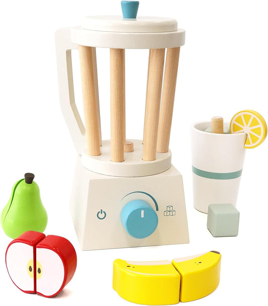 Wooden Toy Smoothie Maker Set - 14 pcs Kids Kitchen Accessories