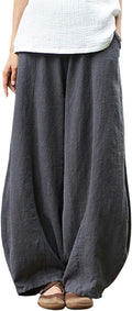 Cotton Linen Baggy Pants for Women - Relaxed Lantern Fit