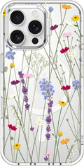 MOSNOVO Case for iPhone 16 Pro Max - Clear Floral Garden