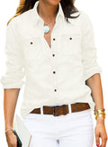 luvamia Denim Shirt Women Chambray Jean Western Shirt - Soft Everyday